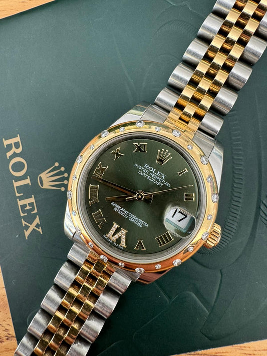 Datejust 31 FULL SET GREEN Original box and Papers