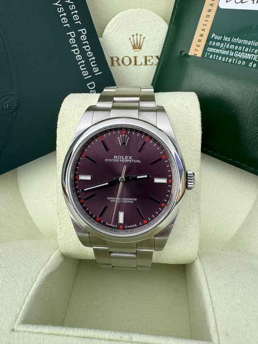 Rolex Oyster Perpetual 39 FULL SET GRAPE PURPLE 2015