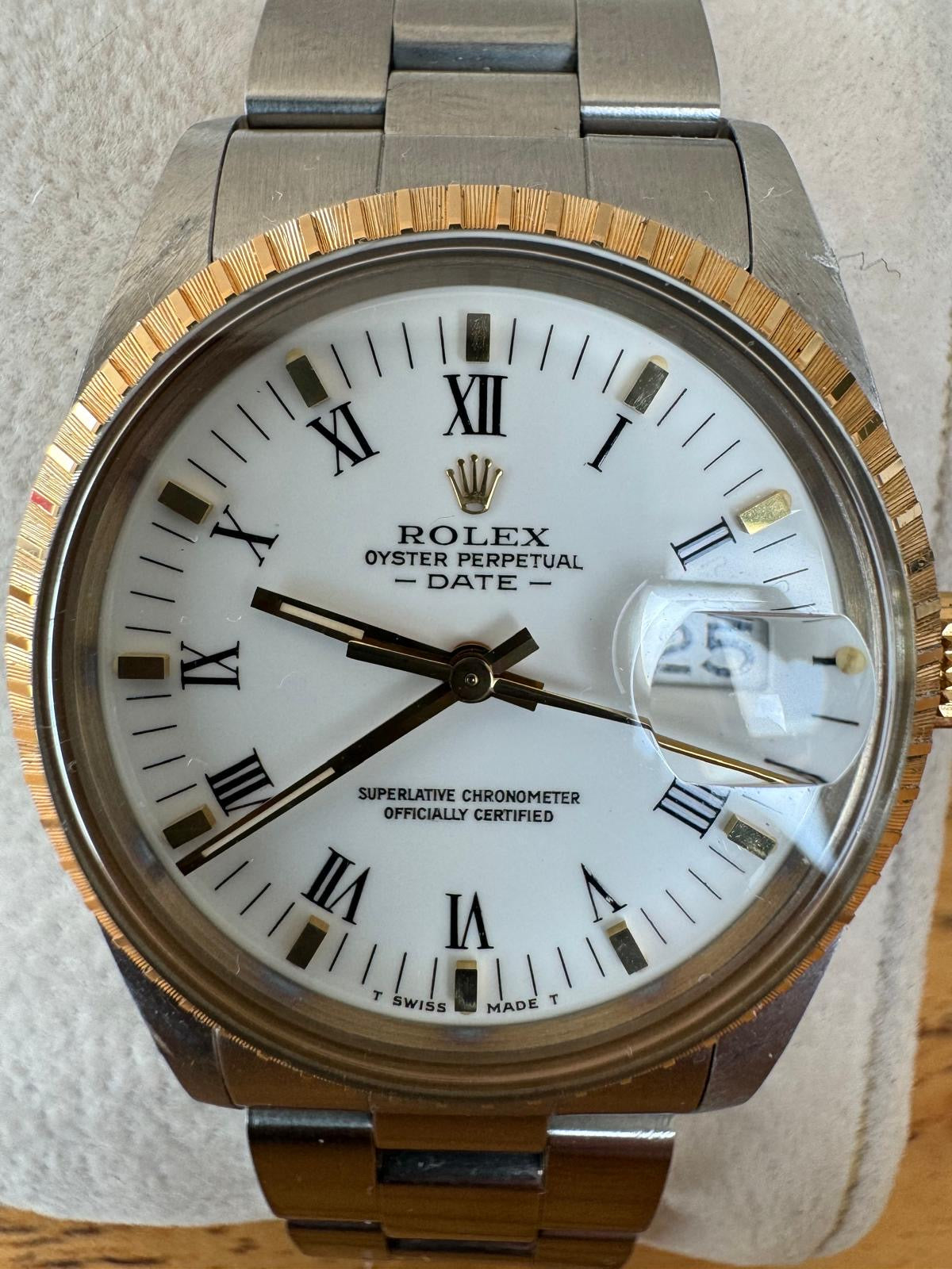 Rolex Oyster Perpetual Date UNPOLISHED with STICKER and PAPERS