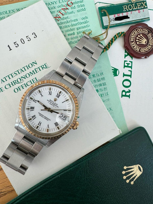 Rolex Oyster Perpetual Date UNPOLISHED with STICKER and PAPERS