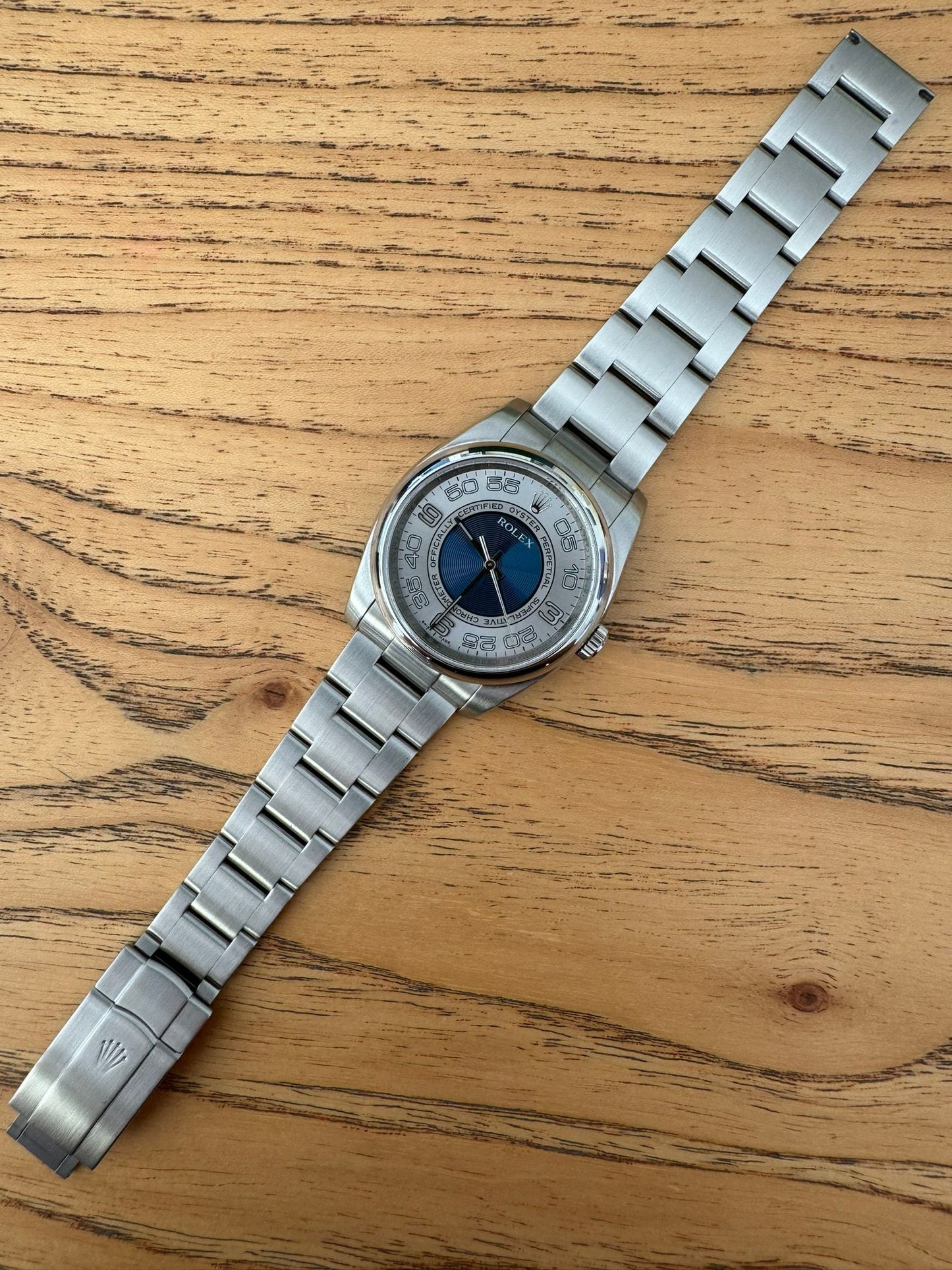 Rolex Oyster Perpetual 36 FULL SET BLUE SILVER CONCENTRIC