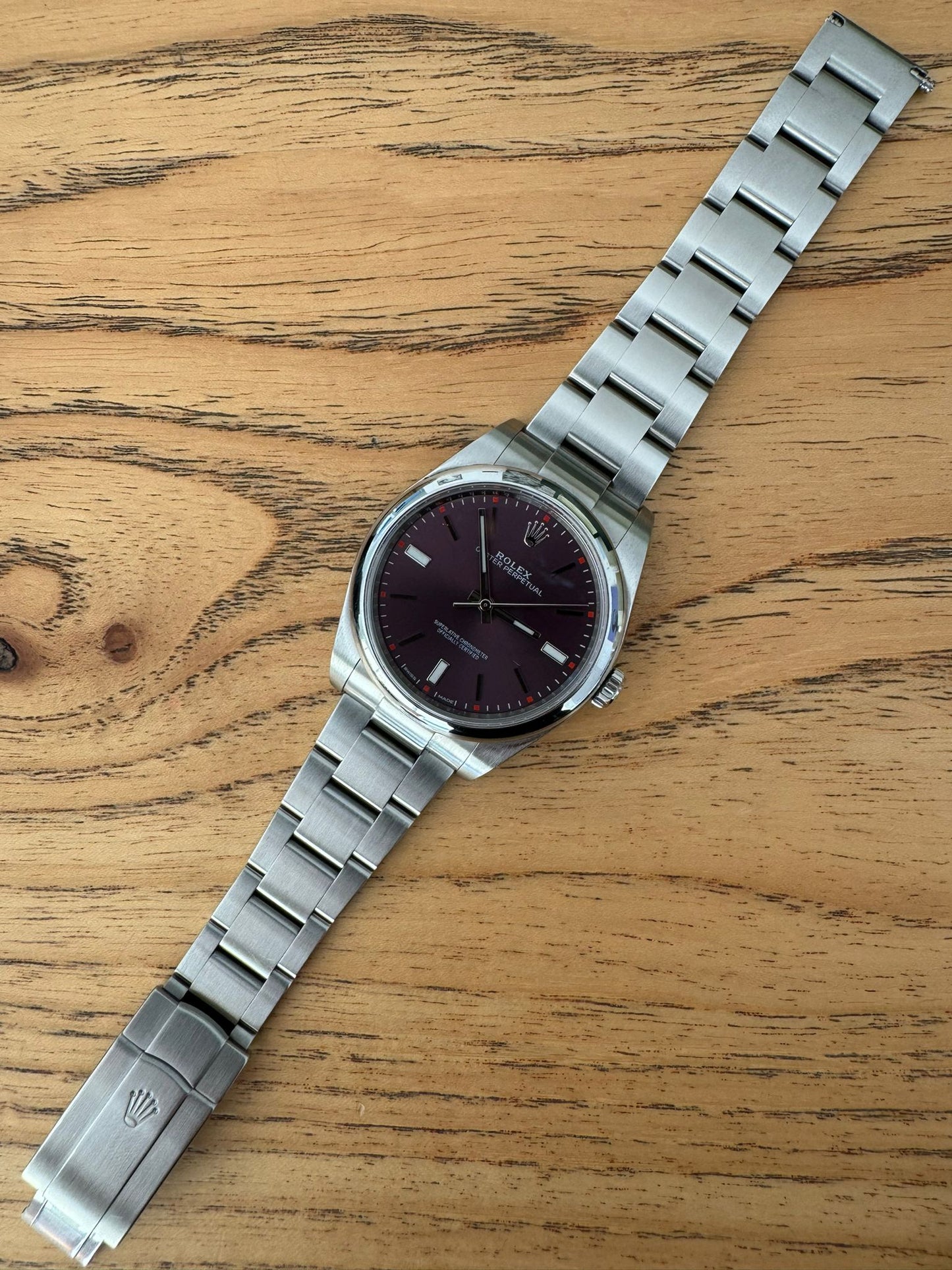 Rolex Oyster Perpetual 39 FULL SET GRAPE PURPLE 2015