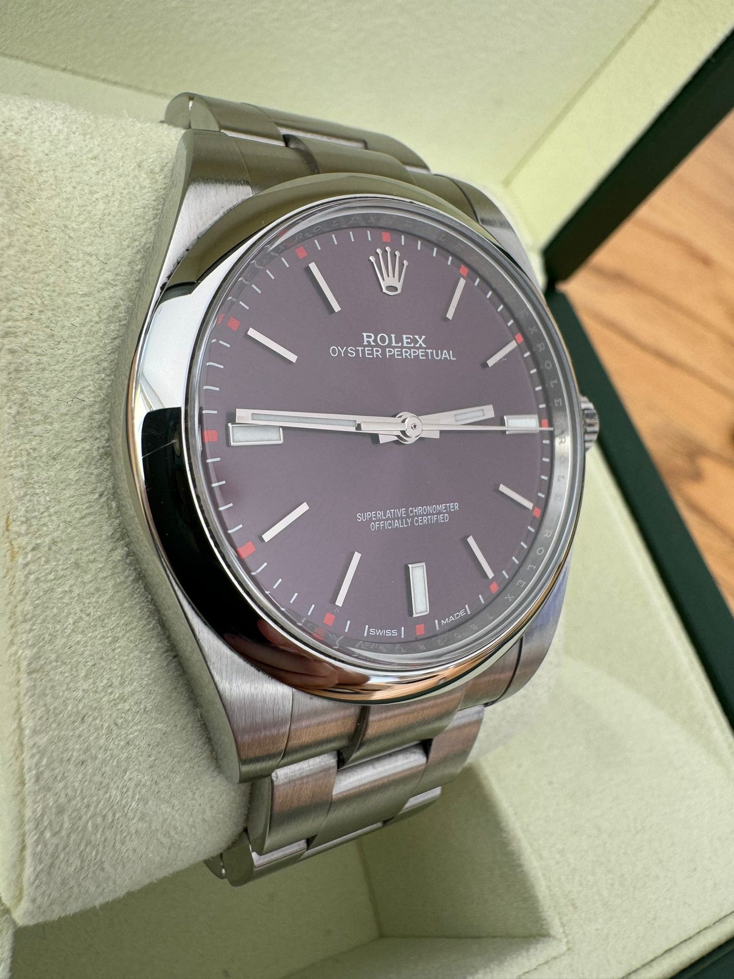 Rolex Oyster Perpetual 39 FULL SET GRAPE PURPLE 2015