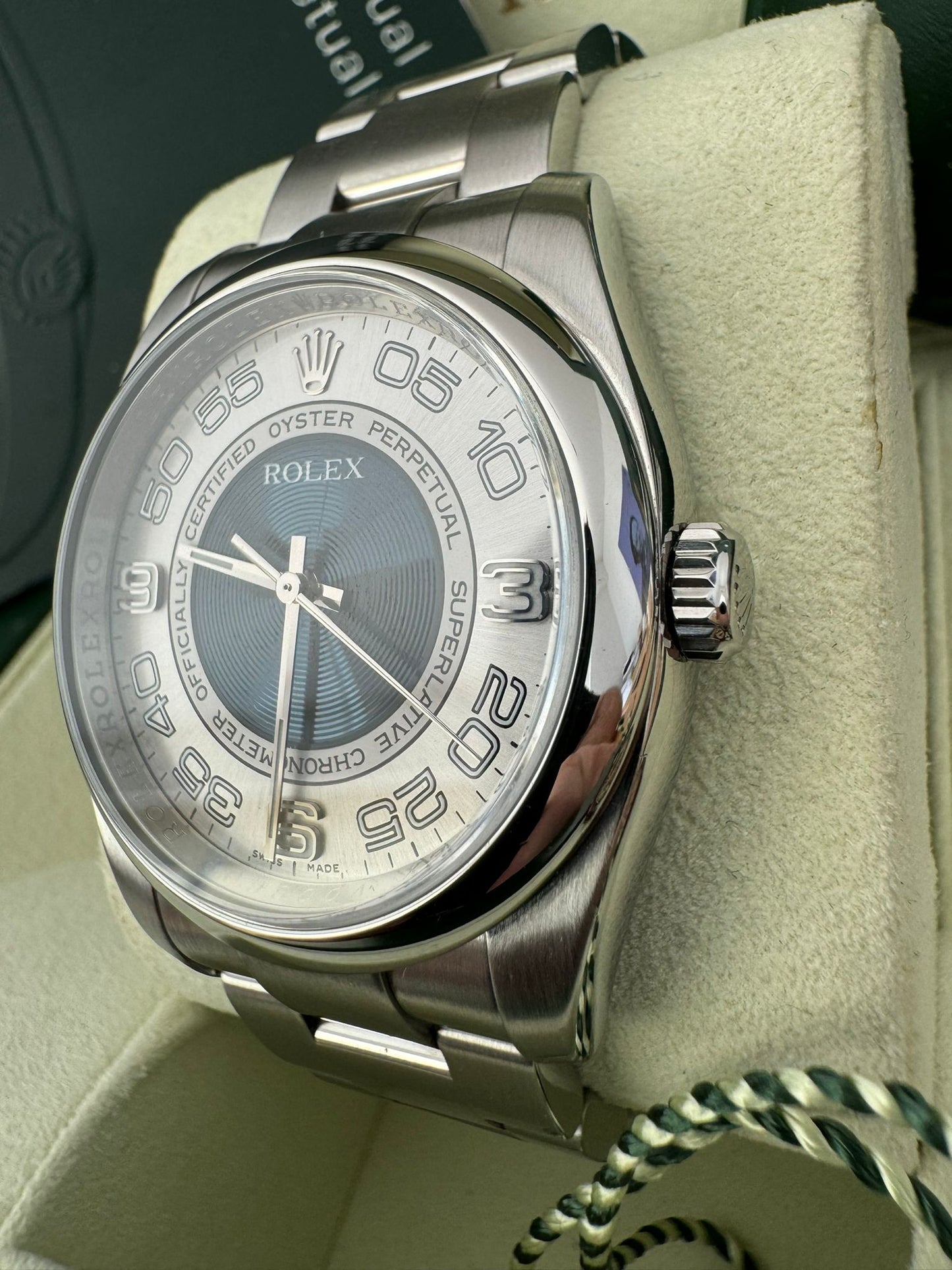 Rolex Oyster Perpetual 36 FULL SET BLUE SILVER CONCENTRIC