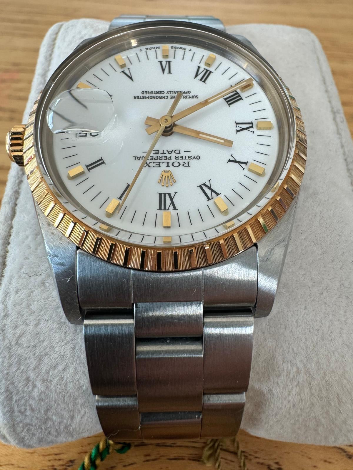 Rolex Oyster Perpetual Date UNPOLISHED with STICKER and PAPERS