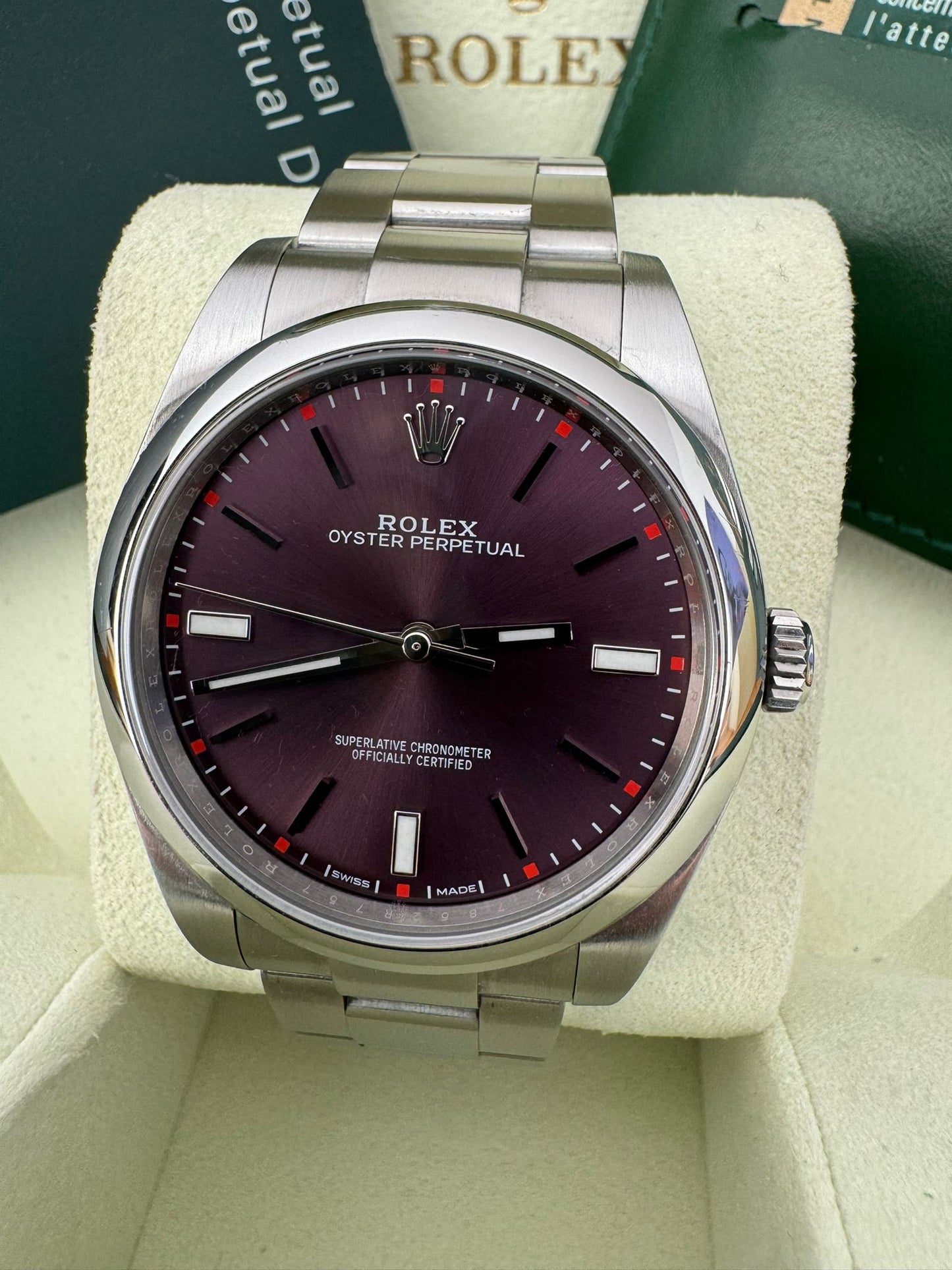 Rolex Oyster Perpetual 39 FULL SET GRAPE PURPLE 2015