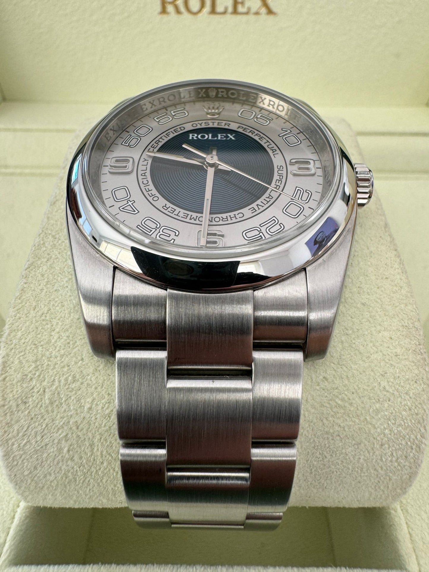 Rolex Oyster Perpetual 36 FULL SET BLUE SILVER CONCENTRIC