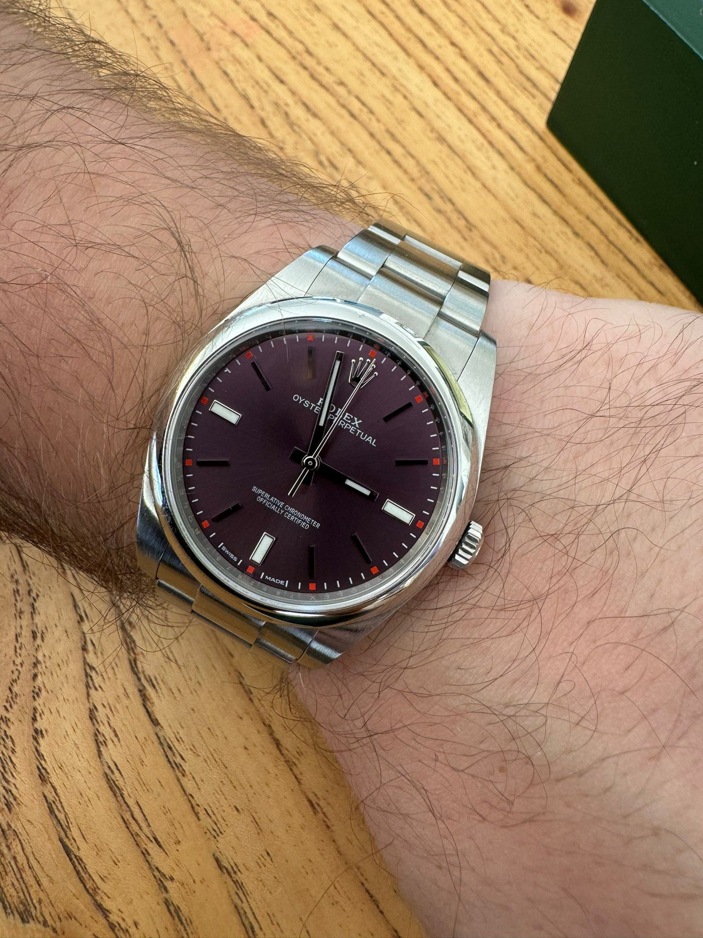 Rolex Oyster Perpetual 39 FULL SET GRAPE PURPLE 2015